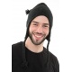 Bonnet laine douce du Nepal double polaire Noir