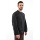 Chemise coton leger noir boutons noix de coco Harree