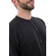 Chemise coton leger noir boutons noix de coco Harree