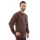Chemise coton leger marron Nepal boutons coco Gengis