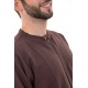 Chemise coton leger marron Nepal boutons coco Gengis