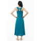 Robe longue boheme imprime ethnique babacool bleus Delya
