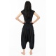 Sarouel pantacourt grande taille coton leger noir uni