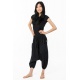 Sarouel pantacourt grande taille coton leger noir uni