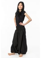 Sarouel ethnique grande taille mixte coton doux noir