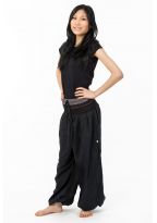 Pantalon saroual bouffant noir sari brillant Kevah