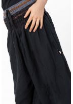 Pantalon saroual bouffant noir sari brillant Kevah
