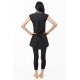 Tunique liquette femme ethnique chic col mao noir gris
