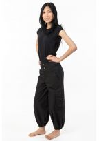 Pantalon bouffant aladin baggy baroudeuse noir uni Suwal