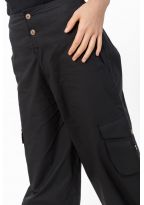 Pantalon bouffant aladin baggy baroudeuse noir uni Suwal
