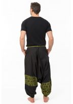 Sarouel homme ethnique noir kaki Nehuda