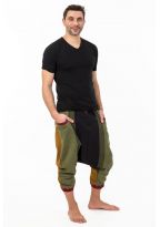 Sarwel pantacourt mixte coton leger noir vert jaune rouge