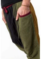Sarwel pantacourt mixte coton leger noir vert jaune rouge