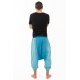 Sarouel pantacourt babacool homme pur coton leger bleu zen