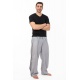 Pantalon japonais relax zen mixte boutons coton leger gris