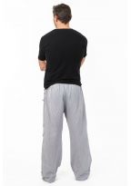 Pantalon japonais relax zen mixte boutons coton leger gris