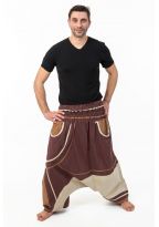 Sarouel homme femme elastique grande taille Brownie chocolat