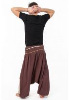 Sarouel homme femme elastique grande taille Brownie chocolat