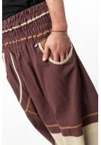 Sarouel homme femme elastique grande taille Brownie chocolat