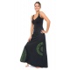 Jupe longue romantique psychedelique green heroine coton epais
