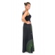 Jupe longue romantique psychedelique green heroine coton epais