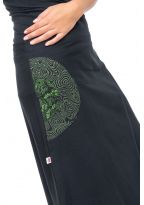 Jupe longue romantique psychedelique green heroine coton epais