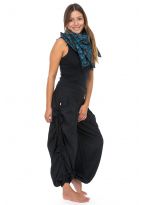 Pantalon fantasy aladin basic ethnic mixte coton epais noir