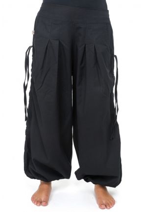 Pantalon fantasy aladin basic ethnic mixte coton epais noir