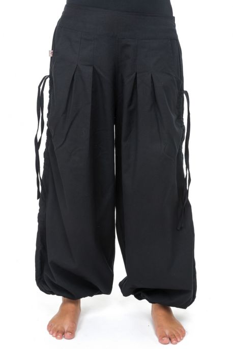Pantalon fantasy aladin basic ethnic mixte coton epais noir