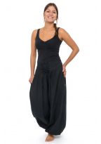 Pantalon ethnic ceinture corset noir Bliza