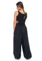 Pantalon ethnic ceinture corset noir Bliza