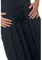 Pantalon ethnic ceinture corset noir Bliza