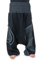 Sarouel grande taille smoke noir rayures noires Pattaya