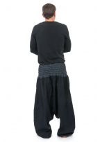 Sarouel grande taille smoke noir rayures noires Pattaya