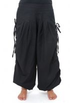 Pantalon fantasy aladin basic ethnic mixte coton epais noir