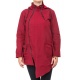 Manteau ethnique asymetrique mi long capuche pointue Flax rouge bordeaux uni