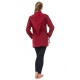 Manteau ethnique asymetrique mi long capuche pointue Flax rouge bordeaux uni