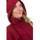 Manteau ethnique asymetrique mi long capuche pointue Flax rouge bordeaux uni