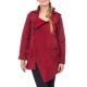 Manteau ethnique asymetrique mi long capuche pointue Flax rouge bordeaux uni