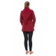 Manteau ethnique asymetrique mi long capuche pointue Flax rouge bordeaux uni