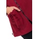 Manteau ethnique asymetrique mi long capuche pointue Flax rouge bordeaux uni