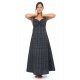 Robe longue boheme imprime ethnique babacool bleus Delya