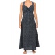 Robe longue boheme imprime ethnique babacool bleus Delya