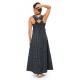 Robe longue boheme imprime ethnique babacool bleus Delya