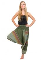 Pantalon sarouel vert sari brilliant du nepal alladin indien
