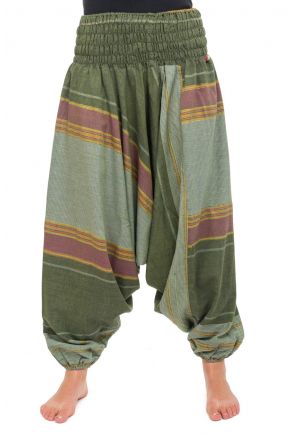 Pantalon sarouel vert sari brilliant du nepal alladin indien