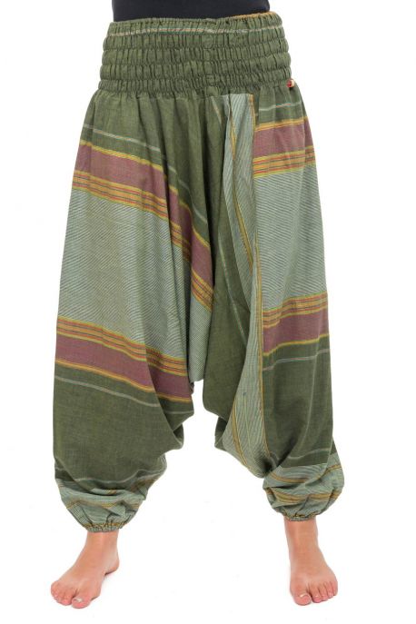 Pantalon sarouel vert sari brilliant du nepal alladin indien