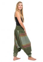 Pantalon sarouel vert sari brilliant du nepal alladin indien