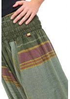 Pantalon sarouel vert sari brilliant du nepal alladin indien