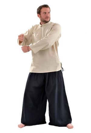 Chemise tibetaine homme ouverture laterale